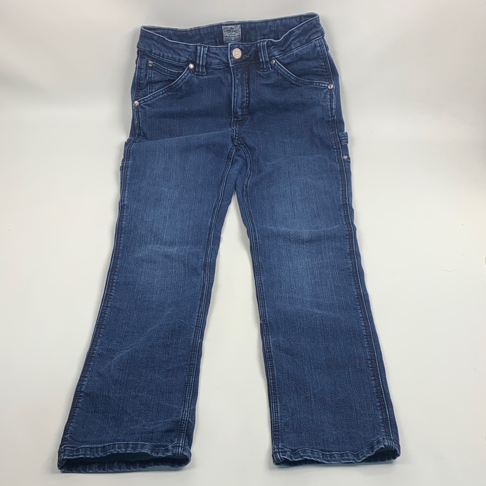 Ridgecut Tough wear Blue Denim Cargo Straight Jeans Size 8 dark wash stretch